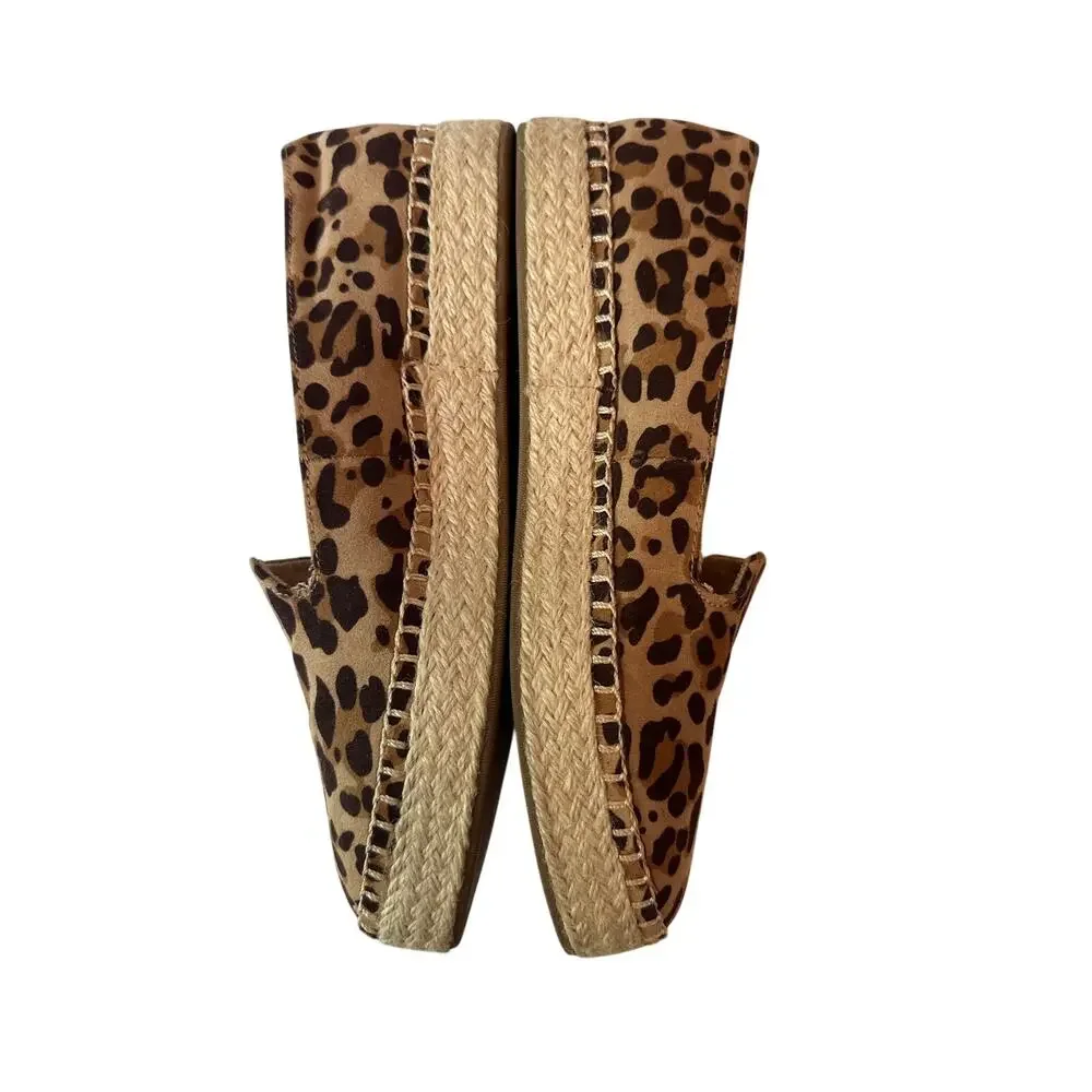Dr. Scholl's Find Me Leopard Print Loafer Flats Espadrilles Women's Size 7